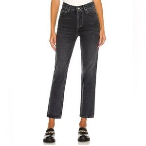 AGOLDE Fen Jeans Relaxed Straight Brushed Black Size 26